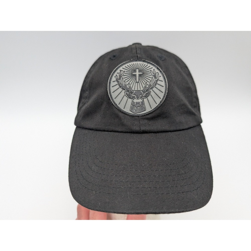 Jagermeister Black Strapback Hat Stag Logo Bottle Patch Promo Baseball Cap